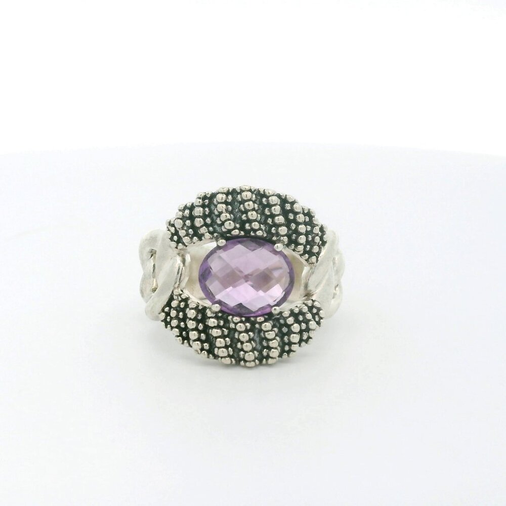 Michael Dawkins Sterling Silver Purple Stone Ring - Size 7